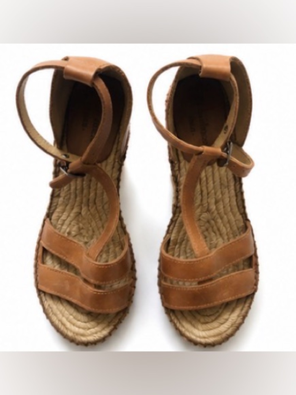 [Laurent Mercadal Paris] Tan Leather Wedge Sandals EU 37 US 7